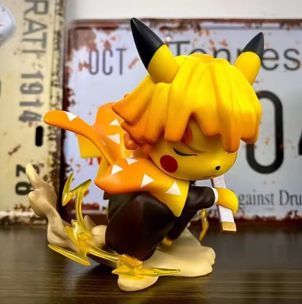 我妻善逸cos皮卡丘 桌面模型摆件